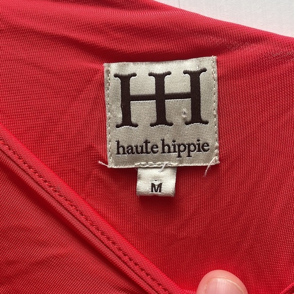 Haute Hippie, Asymmetrical Coral dress, Sz M - Picture 4 of 4